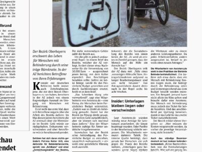 Abendzeitung berichtet über behindertenfeindliche Behörde